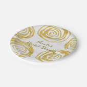 Witte en gouden Rozen Moderne Vrijgezellenfeest Papieren Bordje (Gekanteld)