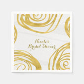 Witte en gouden Rozen Moderne Vrijgezellenfeest Servetten (Voorkant)