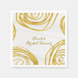 Witte en gouden Rozen Moderne Vrijgezellenfeest Servetten