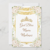 Witte en gouden Rozen Quinceanera Birthday Kaart (Achterkant)