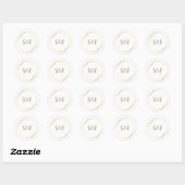 Witte en gouden sierlijke monogram enveloppe zegel (Vel)
