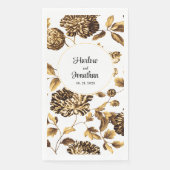 Witte en gouden  sinaasappelwijn servet (Voorkant)