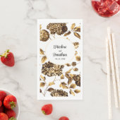 Witte en gouden  sinaasappelwijn servet (Insitu)