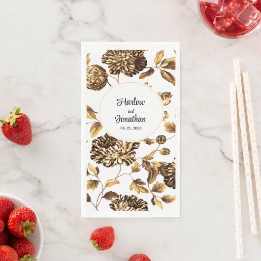 Witte en gouden  sinaasappelwijn servet (Insitu)