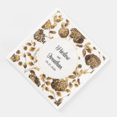 Witte en gouden sinaasappelwijn servet (Hoek)