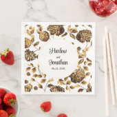 Witte en gouden sinaasappelwijn servet (Insitu)