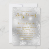 Witte en gouden sneeuwvlok Baby shower Kaart (Achterkant)