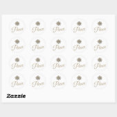 Witte en gouden sneeuwvloksticker | Vrede Ronde Sticker (Vel)