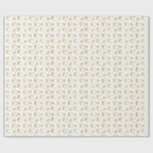 Witte en gouden snoepstokken Mistletoe Kerstmis Cadeaupapier (Vlak)