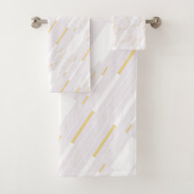 Witte en gouden standaard washandset