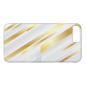 Witte en gouden strepen Case-Mate iPhone case (Achterkant (Horizontaal))