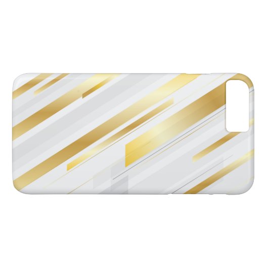 Witte en gouden strepen Case-Mate iPhone case (Achterkant (Horizontaal))
