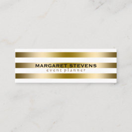 Witte en gouden strepen modern design mini visitekaartje