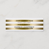 Witte en gouden strepen modern design mini visitekaartje (Achterkant)