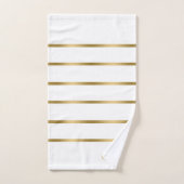 Witte en gouden strepen patroon badhanddoek set bad handdoek (Handdoek)