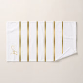 Witte en gouden strepen patroon badhanddoek set bad handdoek (Handdoek)