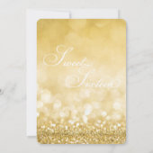 Witte en gouden Sweet Sixteen verjaardagsuitnodigi Kaart (Achterkant)