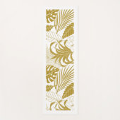 Witte en gouden tropische bladeren Yoga Mat (Voorkant)