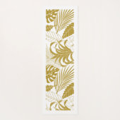 Witte en gouden tropische bladeren Yoga Mat (Achterkant)