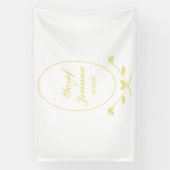 Witte en gouden trouwbanner spandoek (Verticaal)