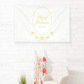 Witte en gouden trouwbanner spandoek (Insitu)
