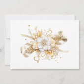 Witte en gouden trouwringen repetitie diner kaart (Achterkant)