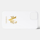 Witte en gouden typografie Monogram Naam Case-Mate iPhone Case (Achterkant (horizontaal))