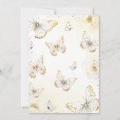 Witte en gouden vlinder Baby shower Kaart (Achterkant)