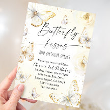 Witte en gouden vlinderkusjes verjaardag