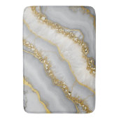 Witte en Gouden Vloeibare Maansteen Gepersonalisee Badmat (Voorkant Verticaal)