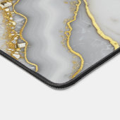 Witte en Gouden Vloeibare Maansteen Gepersonalisee Bureaumat (Hoek)