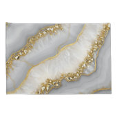 Witte en Gouden Vloeibare Maansteen Gepersonalisee Kussensloop (Achterkant-Rechts)