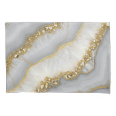 Witte en Gouden Vloeibare Maansteen Gepersonalisee Kussensloop (Voorkant-Links)