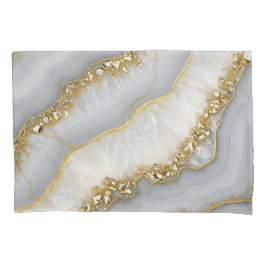 Witte en Gouden Vloeibare Maansteen Gepersonalisee Kussensloop