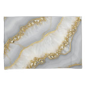 Witte en Gouden Vloeibare Maansteen Gepersonalisee Kussensloop (Voorkant-Rechts)