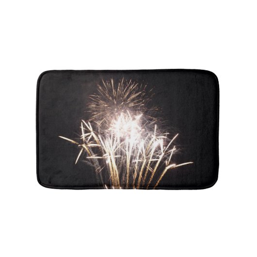 Witte en gouden vuurwerk I Patriotische viering Badmat (Voorkant)