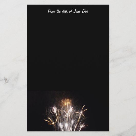 Witte en gouden vuurwerk I Patriotische viering Briefpapier (Voorkant)