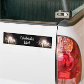 Witte en gouden vuurwerk I Patriotische viering Bumpersticker (Op Truck)