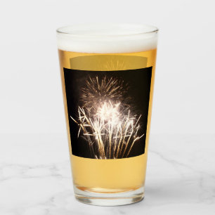 Witte en gouden vuurwerk I Patriotische viering Glas