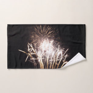 Witte en gouden vuurwerk I Patriotische viering Handdoek
