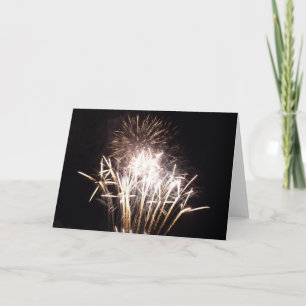 Witte en gouden vuurwerk I Patriotische viering Kaart