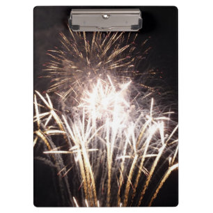 Witte en gouden vuurwerk I Patriotische viering Klembord