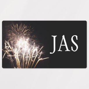 Witte en gouden vuurwerk I Patriotische viering Labels