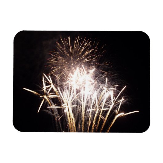 Witte en gouden vuurwerk I Patriotische viering Magneet (Horizontaal)