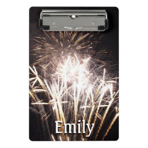 Witte en gouden vuurwerk I Patriotische viering Mini Klembord