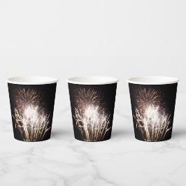 Witte en gouden vuurwerk I Patriotische viering Papieren Bekers