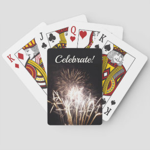 Witte en gouden vuurwerk I Patriotische viering Pokerkaarten