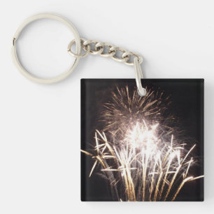 Witte en gouden vuurwerk I Patriotische viering Sleutelhanger