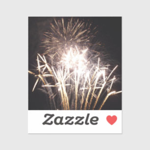 Witte en gouden vuurwerk I Patriotische viering Sticker