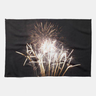 Witte en gouden vuurwerk I Patriotische viering Theedoek